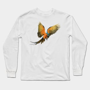 Blue and Yellow Macaw Digital Painting Long Sleeve T-Shirt